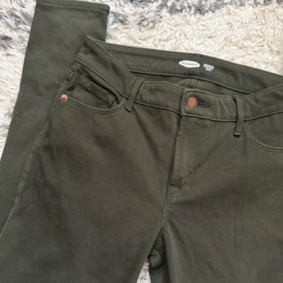 Old Navy Olive Green Super Skinny Rockstar Jeans - Picture 7 of 11